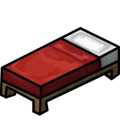 a red Minecraft bed.